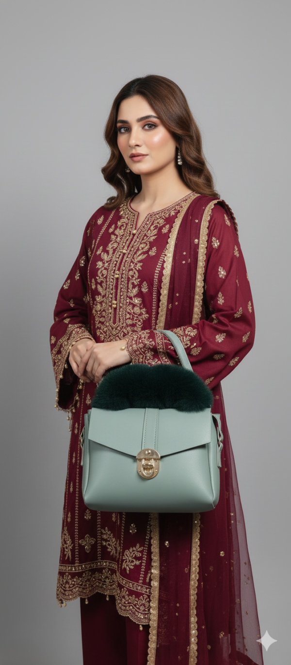 Mauve Mist Professional Satchel – Structured Top-Handle Bag with Linear Texture