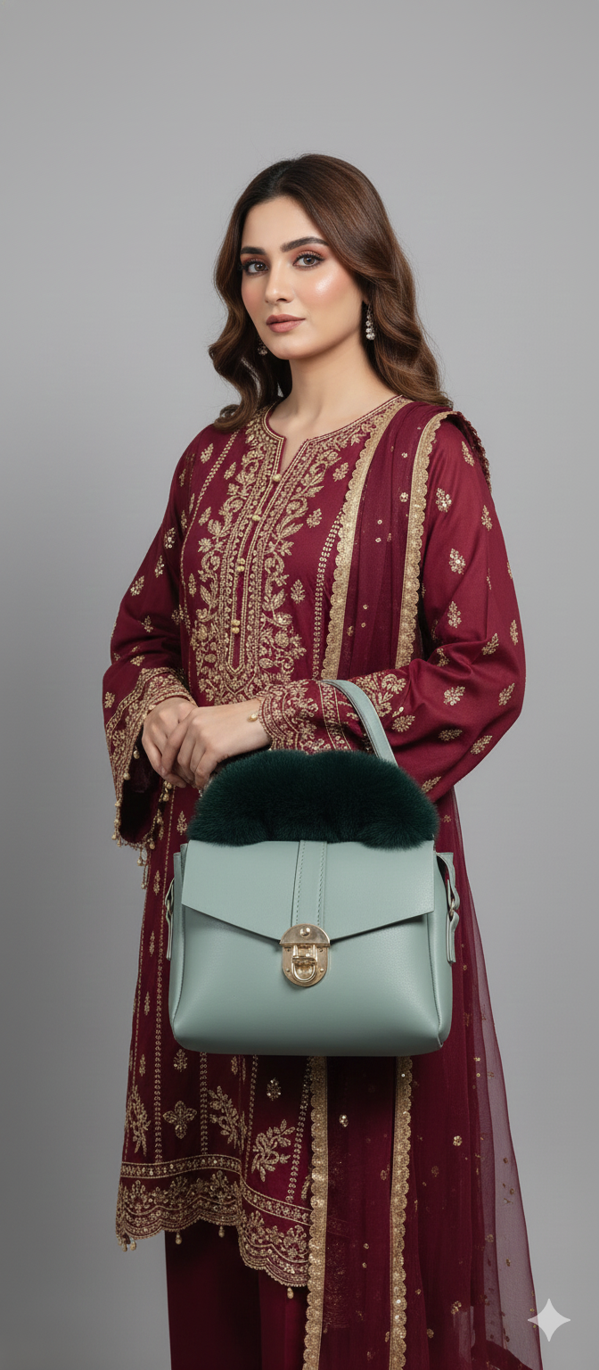 Mauve Mist Professional Satchel – Structured Top-Handle Bag with Linear Texture