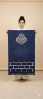 Premium Quilted Navy Blue Prayer Mat with Elegant Islamic Medallion